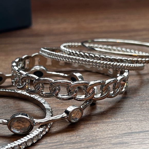 INC international Concepts-Silver Braid Bangle (6) Set! - Picture 7 of 13